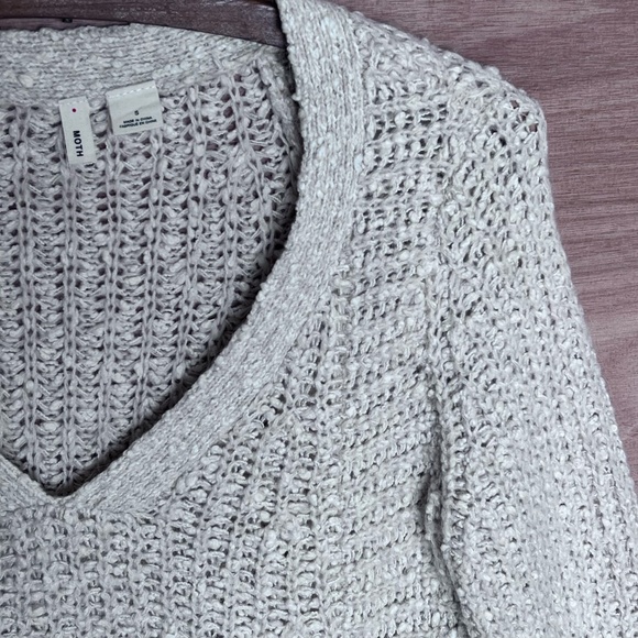 Anthropologie Moth knit sweater S small wool blend chunky v-neck zip - Picture 2 of 6